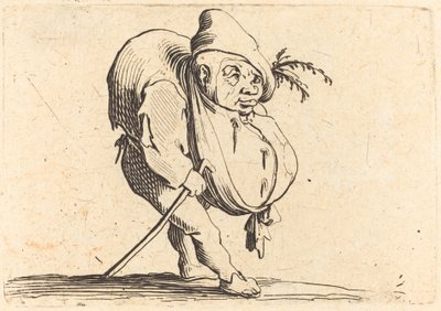 杖をついたせむし男」1622年頃 作： Jacques Callot