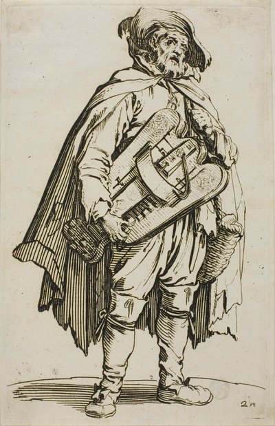 The Hurdy-Gurdy Player、The Beggars のプレート 2 作： Jacques Callot