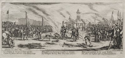 戦争の大きな悲惨：火あぶり 作： Jacques Callot