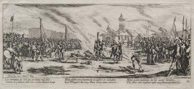 大戦争の大惨事：危機に瀕した火、1633年。 作： Jacques Callot