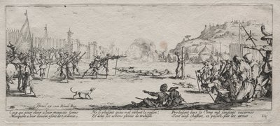 大戦争の大惨事：射撃隊、1633年。 作： Jacques Callot