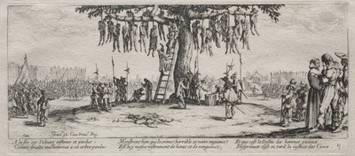 戦争の大惨事：ハンギング、1633年。 作： Jacques Callot