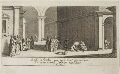 フィレンツェでデザインされたさまざまなシーンからの大きな岩 作： Jacques Callot