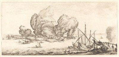 大きな岩、おそらくc。 1630年。 作： Jacques Callot