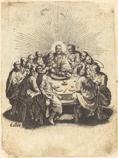 最後の晩餐、1618年。 作： Jacques Callot