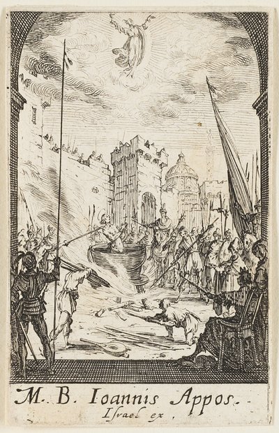 使徒たちの殉教』より「福音書記者聖ヨハネの殉教」、5枚目 作： Jacques Callot