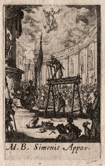 使徒たちの殉教：聖サイモン 作： Jacques Callot