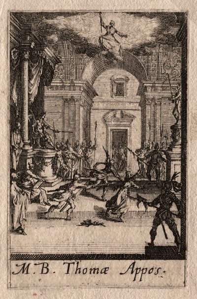 使徒の殉教：セントトーマス。 作： Jacques Callot