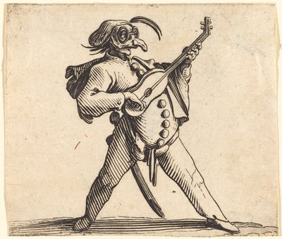 ギターを弾く仮面お笑い芸人 作： Jacques Callot