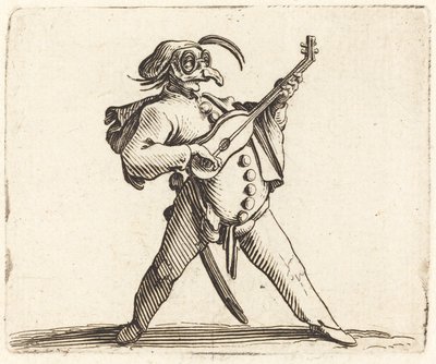 ギターを弾く仮面お笑い芸人 作： Jacques Callot