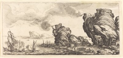 海戦、おそらくc。 1630年。 作： Jacques Callot