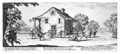 イスラエルのアンリエット（c.1590-1661）1633によって刻まれた、宿の略奪、「戦争の不幸と不幸」のプレート4 作： Jacques Callot