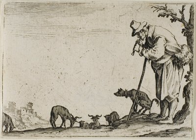 カプリースより フルートを吹く羊飼い 作： Jacques Callot
