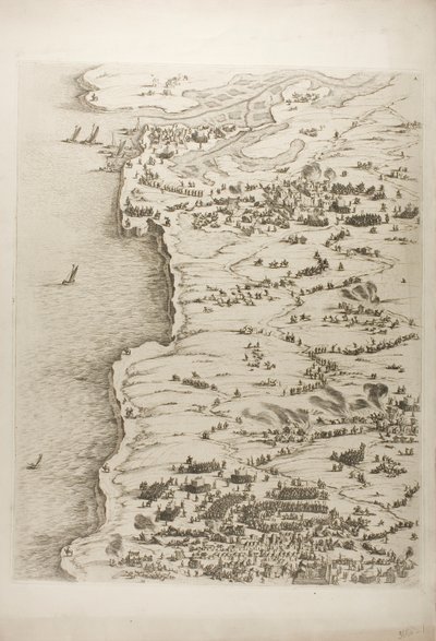 ラ・ロシェル包囲戦、プレート1 作： Jacques Callot