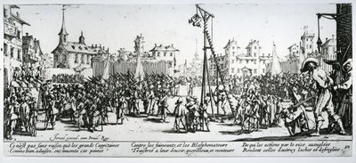 イスラエルのアンリエット（c.1590-1661）1633によって彫刻されたストラッパード、「戦争の不幸と不幸」からのプレート10 作： Jacques Callot