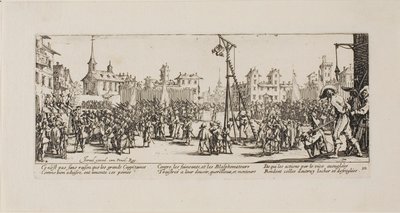 The Strappado、The Miseries of War のプレート 10 作： Jacques Callot