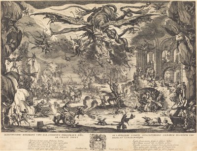 聖アントニウスの誘惑[第二版]、1635年。 作： Jacques Callot