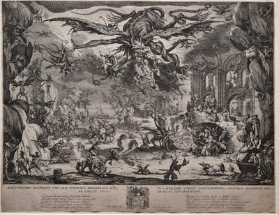 聖アントニウスの誘惑2番目のバージョン、1635年。 作： Jacques Callot