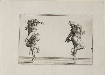 二人のパンタロンが背を向ける（『気まぐれ』より 作： Jacques Callot