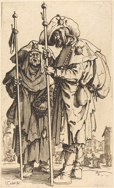 二人の巡礼者」 1622年頃 作： Jacques Callot