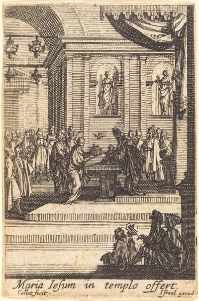 1630年以降、神殿でイエスを差し出す聖母。 作： Jacques Callot