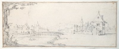 エピナルのゴーシュの橋（紙に黒チョーク 作： Jacques Callot