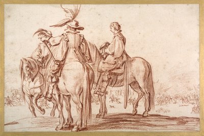 スリー・ホースメン」（紙に赤チョーク 作： Jacques Callot