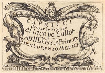 「カプリッチ」のタイトルページ 作： Jacques Callot
