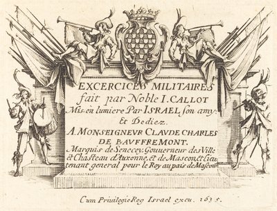 「軍事演習」のタイトルページ 作： Jacques Callot