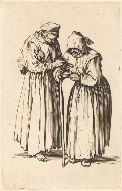 二人の乞食女」1622年頃 作： Jacques Callot