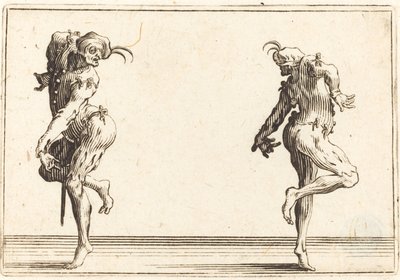 踊る 2 つのパンタロン、c。 1622年。 作： Jacques Callot