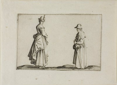 The Caprices より、横顔の 2 人の女性 作： Jacques Callot
