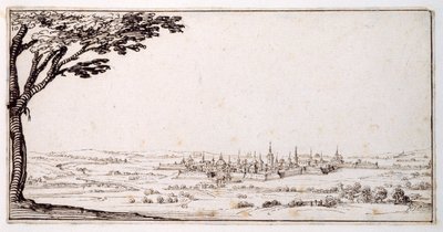 ナンシーの眺め（ペン、茶インク、紙 作： Jacques Callot