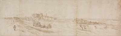 ローマ近郊のカステッロブラチアーノの眺めとコーチとフィギュア 作： Jacques Callot