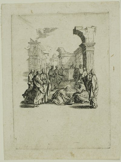 小さな受難』より「足を洗う 作： Jacques Callot
