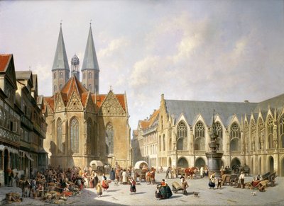 オールドタウンマーケットスクエア、ブランズウィック、1890 作： Jacques Carabain