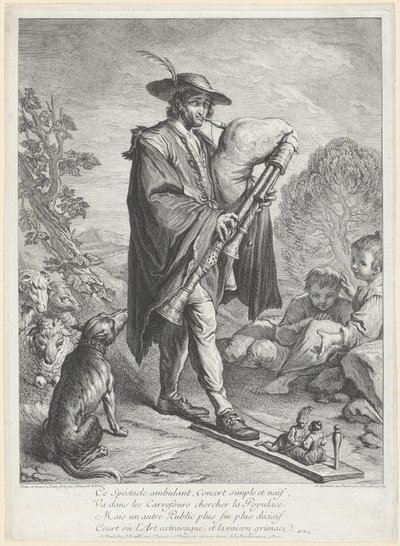 バグパイプ奏者 作： Jacques Dumont Le Romain, finished by Jean Daullé