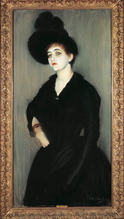 フランス、パリ、マダム・アデレード・ヴァスニエの肖像 作： Jacques Emile Blanche