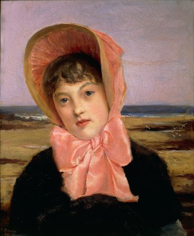 ピンクの帽子をかぶった女の子 作： Jacques Emile Blanche