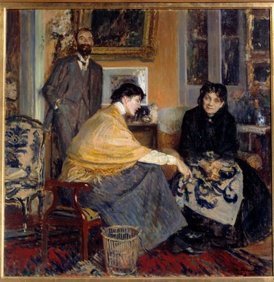 ルドヴィク・ハレヴィ夫人、息子である作家エリー・ハレヴィ（1870-1937）、フローレンス・ハレヴィ ジャック・エミール（Jacques-Emile）・ブランシュ（1861-1942）の絵画 20世紀 個人蔵 作： Jacques Emile Blanche