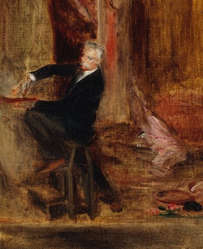 ジュール・シェレの肖像、1836～1933 年、アトリエで、1892 年。 作： Jacques Emile Blanche