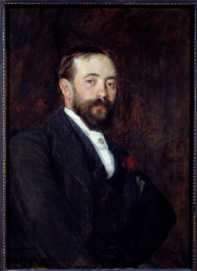 スペイン人画家ドン・ラファエル・デ・オチョア・イ・マドラゾの肖像（1858年） ジャック・エミール（Jacques-Emile）・ブランシュ（1861-1942年）の絵画 1890年 日0,55x0,77 m ルーアン、Musee des Beaux Arts 作： Jacques Emile Blanche
