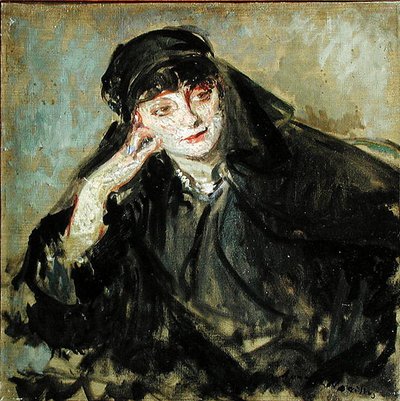 アンナ・ド・ノイユ伯爵夫人の肖像画の研究（1876-1933）1912 作： Jacques Emile Blanche