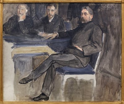 La Revue Independante』に掲載されているStephane Mallarme（1842-1898）とその友人たちの肖像画の習作。ジャック・エミール・ブランシュ（1861-1942）による絵画、油彩・キャンバス 作： Jacques Emile Blanche