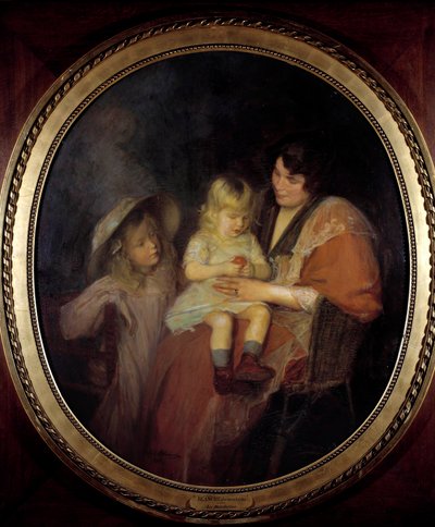 Tangerin 母と二人の子供。ジャック・エミール（Jacques-Emile）・ブランシュ（1861-1942）の絵画 1898年日。1,4x1,2メートル パリ、プチ・パレ美術館 作： Jacques Emile Blanche