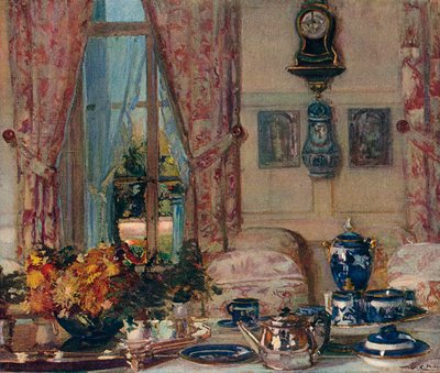 Offranville、c1909のダイニングルーム 作： Jacques Emile Blanche