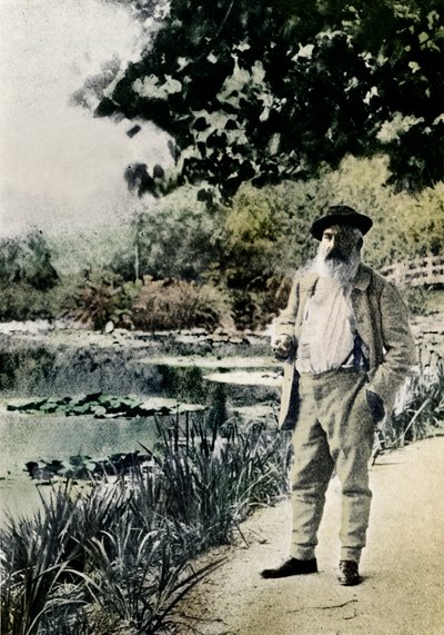 クロード・モネ、ジヴェルニー」1905年 作： Jacques Ernest Bulloz