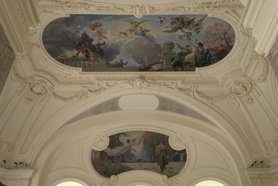 北小宮殿の装飾-パリの凱旋門（天井）-パリ、知性の都（ドミ・クーポール）、1913年から1919年の間（油彩） 作： Jacques Fernand Humbert