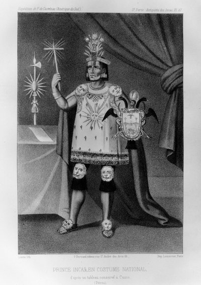 インカ王子、民族衣装、1852 作： Jacques Francois Gauderique Llanta