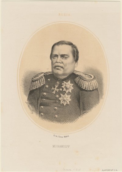 ニコライ・ムラヴィオフ=アムールスキー伯爵の肖像1809-1881、1865 作： Jacques Francois Gauderique Llanta